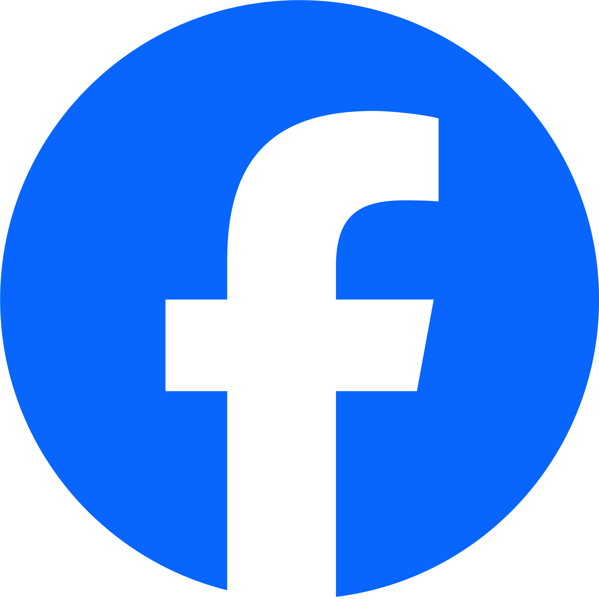 Facebook-Logo mit weißem „f“ auf blauem Kreis-Hintergrund.